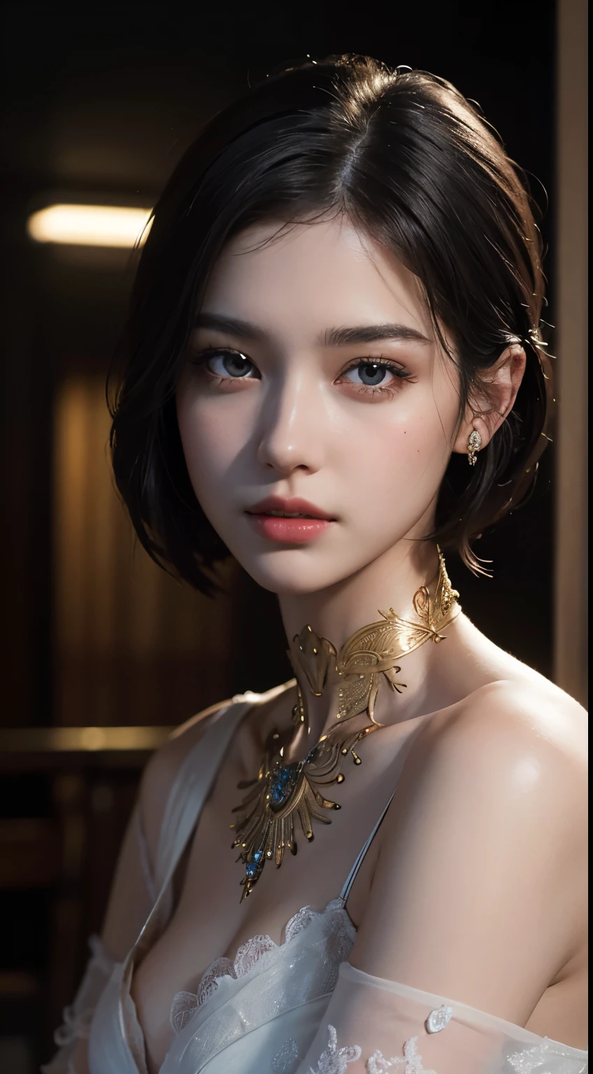 ((masterpiece))), ((best quality))), ((Extremely detailed)), (Hyperreal), (Highly detailed CG illustrations), light, Practical, very beautiful young lady, (Beautiful face and lips), Intricate details, Full view, arms, Robotic Arm, Cinema quality, whole body, Black short hair