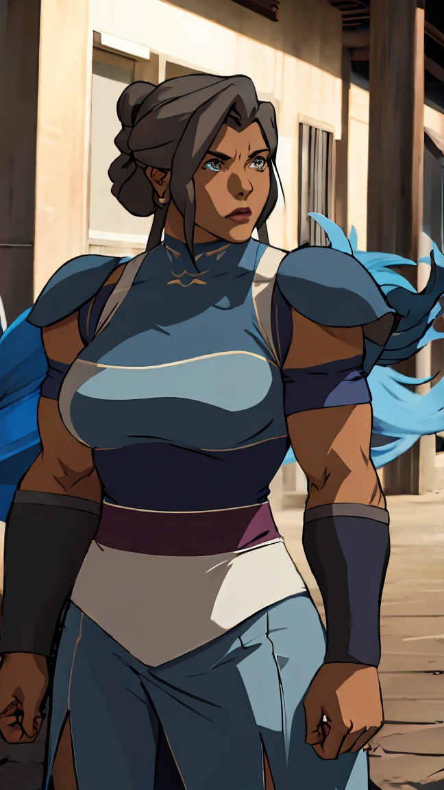 Huge muscle woman korra knight armor 