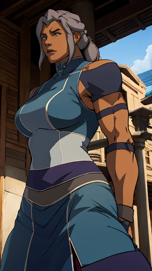 Huge muscle woman korra knight armor 