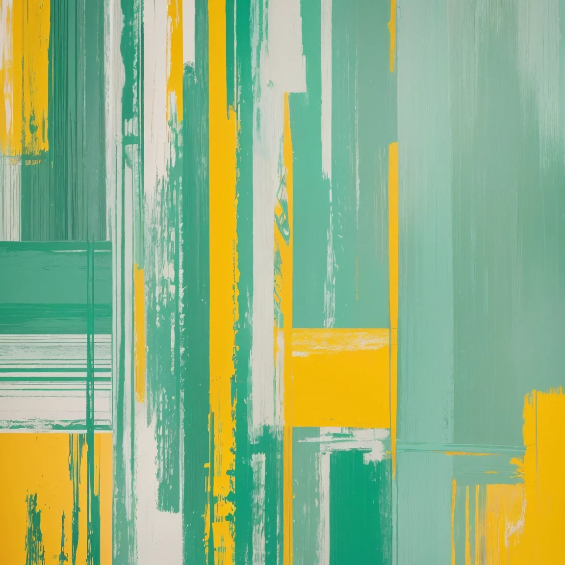 (abstract :1.3), mint green and maize colors art design, ideal for stickers, t-shirts, posters, thick wide brush strokes