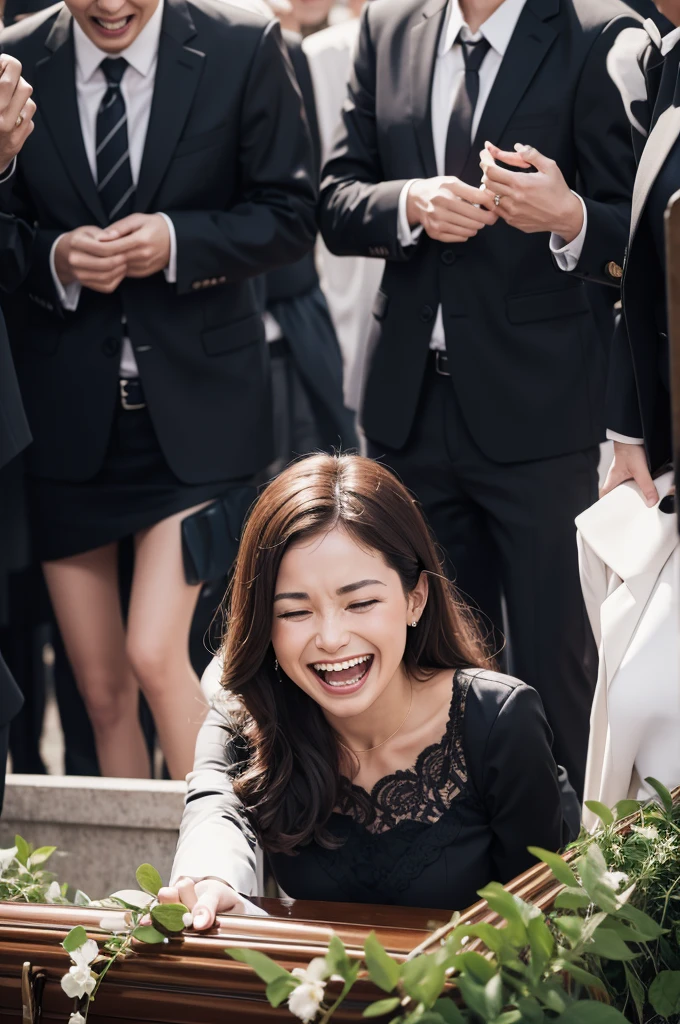 Laughing at the funeral