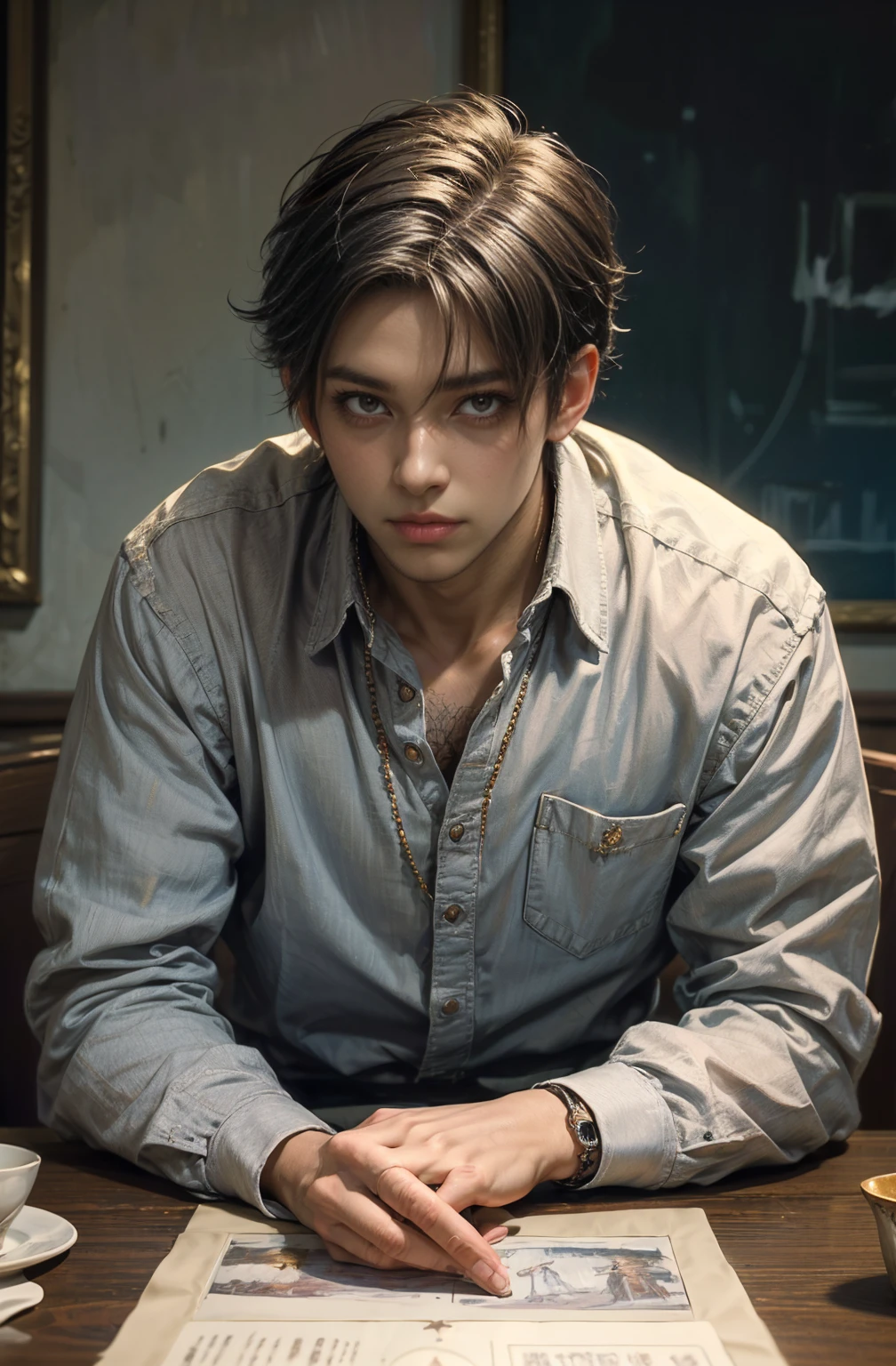(Tabletop, Highest qualityの, ((((((male))))))、Highest quality, Official Art,(((((I'm crying a little))))) 、((((profile)))))、(beautifully、beautiful:1.4),(((((Japanese))))) 、(Oil painting:1.4) ),(Beautiful Faces) 、(Lucifer), 日本god話のgod様々々, Fleeting beauty, 星空に照らされるgod秘的な存在, Winged Angel、god'Grace, Calm and thoughtful expression, Flowing Heavenly Robe, Dazzling silver stars light up the night view, Dance of shadows and lights, Whispers of Ancient Legends、