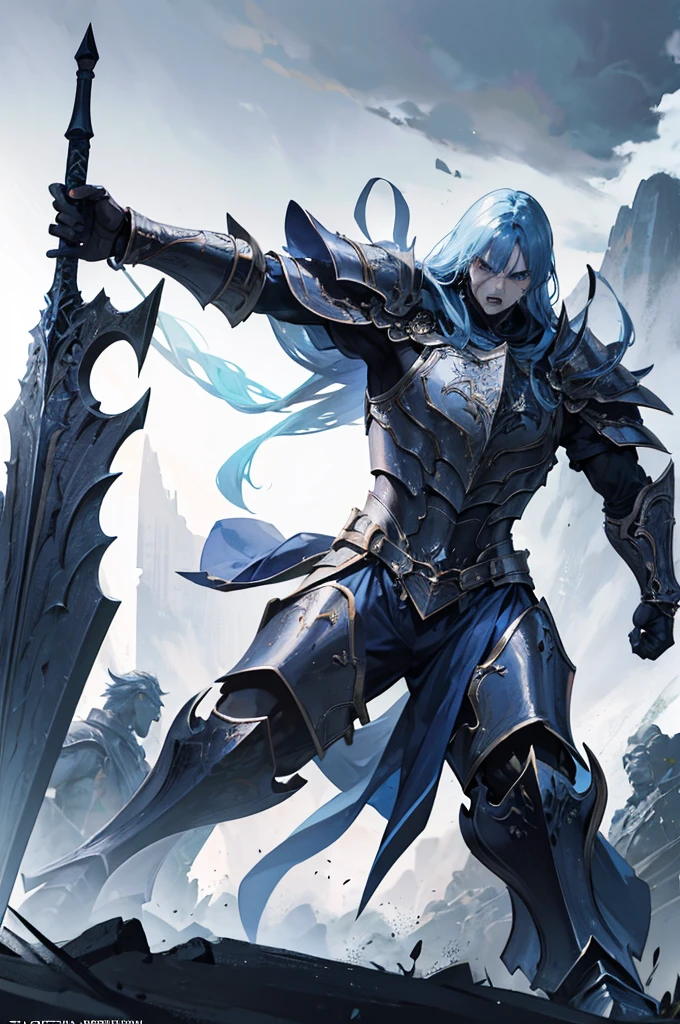 1 angry wizard, sword fired, extremely detailed face, intricate armor, dynamic pose, photo-realistic, stunning lighting, cinematic composition, masterpiece, 4k, highly detailed, full body in frame, powerful, muscular, aggressive expression, dramatic shadows, atmospheric, epic, hyper-realistic, dramatic, intense, full body