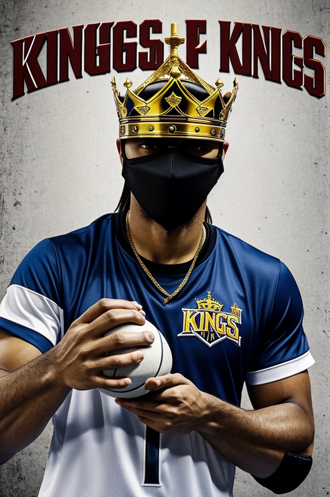 A basketball team logo called Kings and has a knight in the background