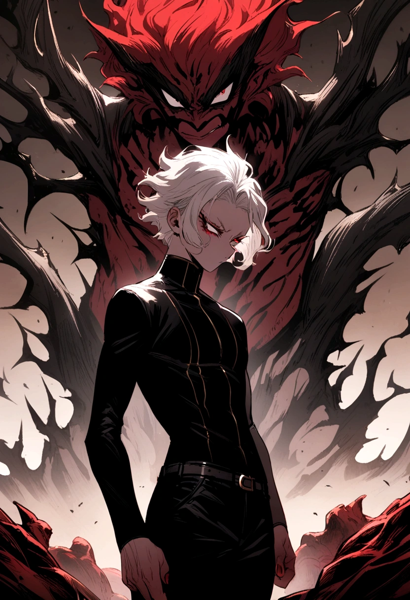 Akira Fudo, Devilman Crybaby, Male, with black clothes