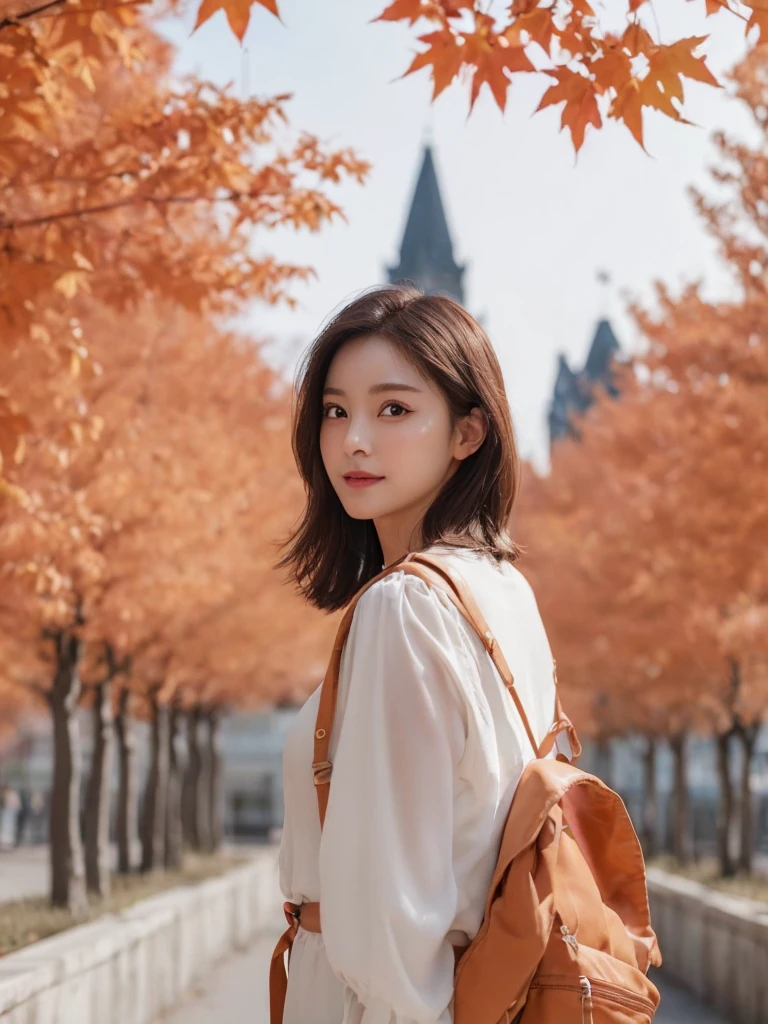 Innocent 20 year old girl、((White tank top, Dramatic poses)),Smile,short-cut,Natural park、Raw photo, (8K、top-quality、masterpiece:1.2)、(intricate detailes:1.4)、(Photorealsitic:1.4)、octane renderings、Complex 3D rendering ultra detail, Studio Soft Light, Rim Lights, vibrant detail, super detailing, realistic skin textures, Detail Face, Beautiful detail eyes, Very detailed CG Unity 16k wallpaper, make - up, (detailedbackground:1.2), shinny skin, Full body、cleavage of the breast,((Standing with hands folded behind your back、Leaning forward、Angle from above)),create 100 different poses and clothes in each pose