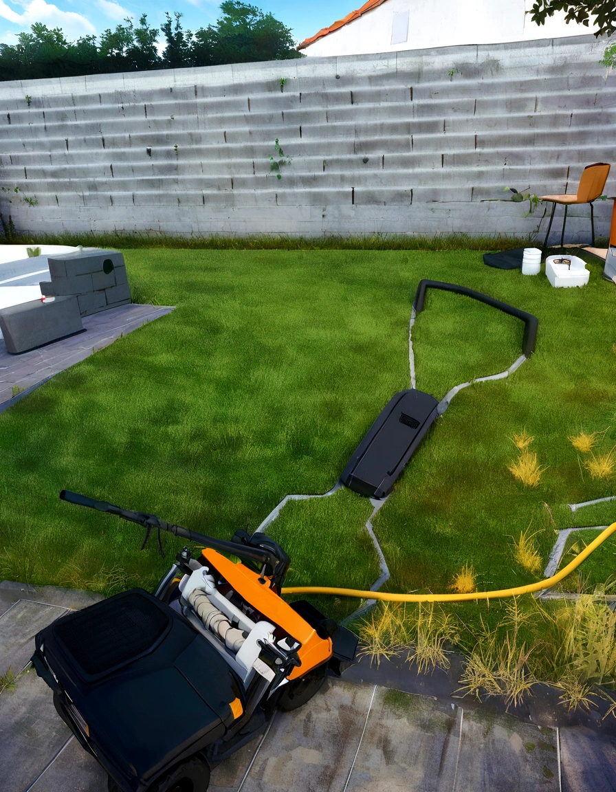 Decorate the concrete block wall to create a warm and green exterior 