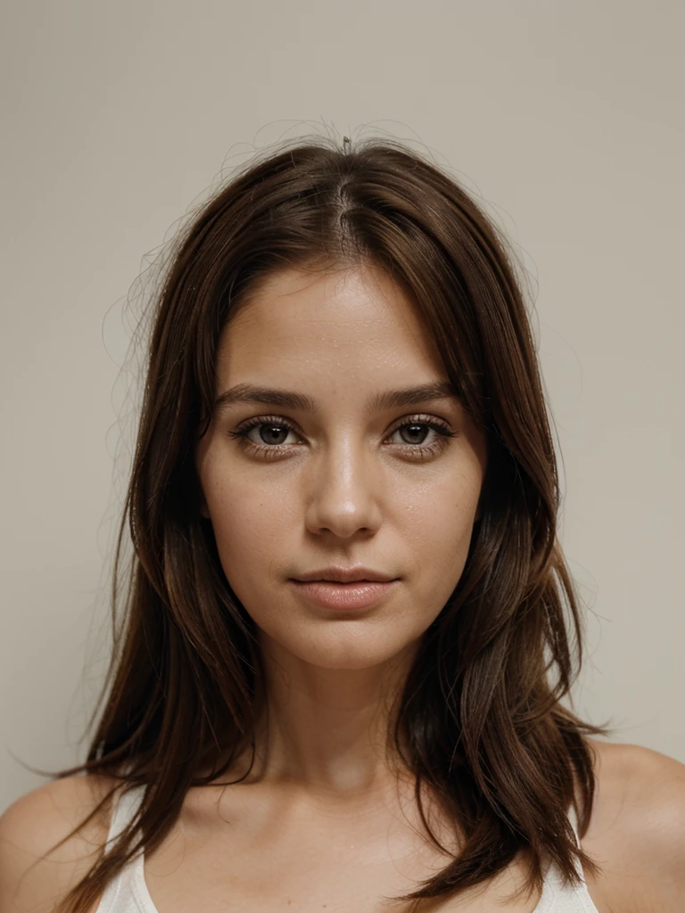 3x4 photo of a woman, 35 year old, Brazilian, white with brown hair