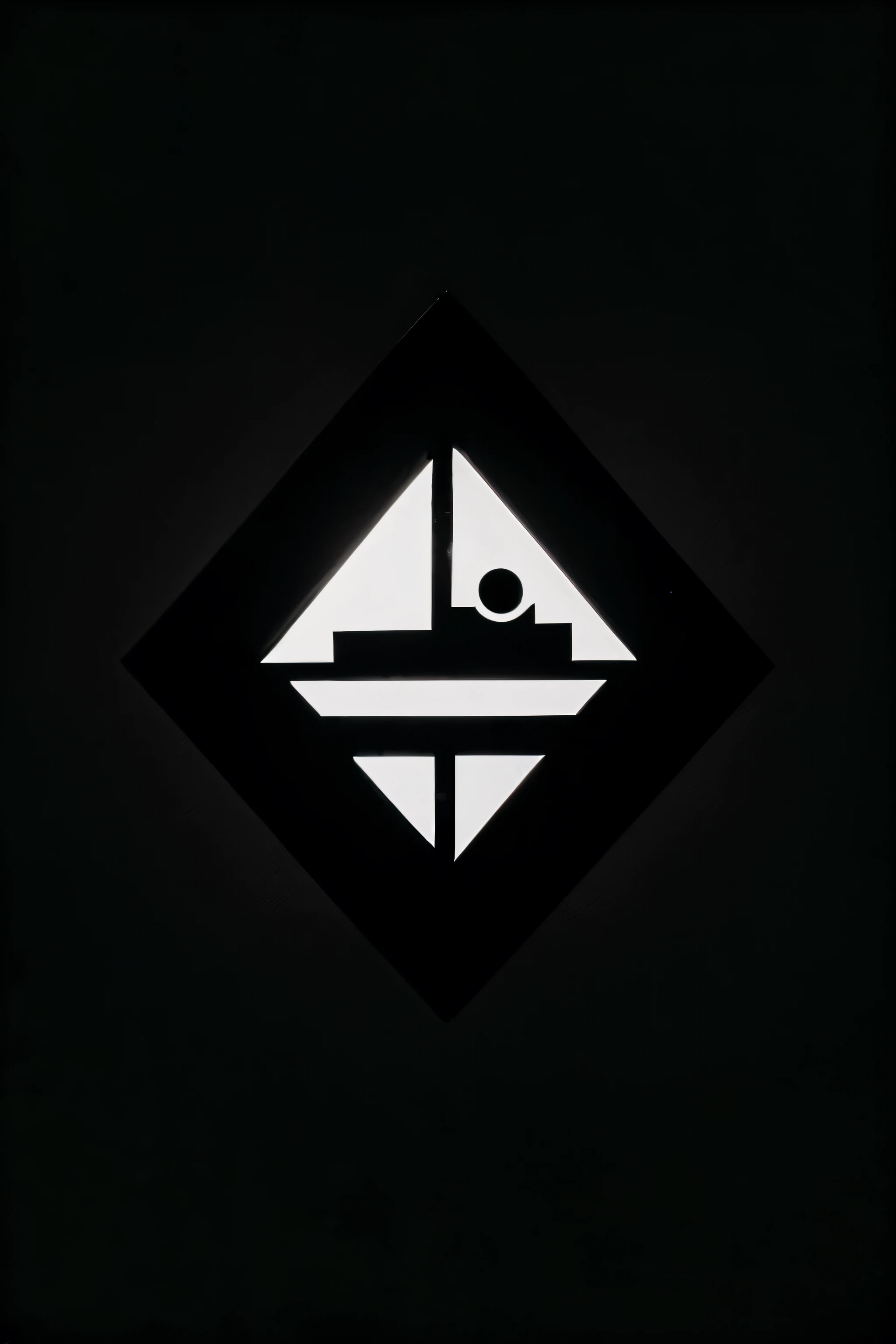 abstract ink symbol on black background that resembles reflections