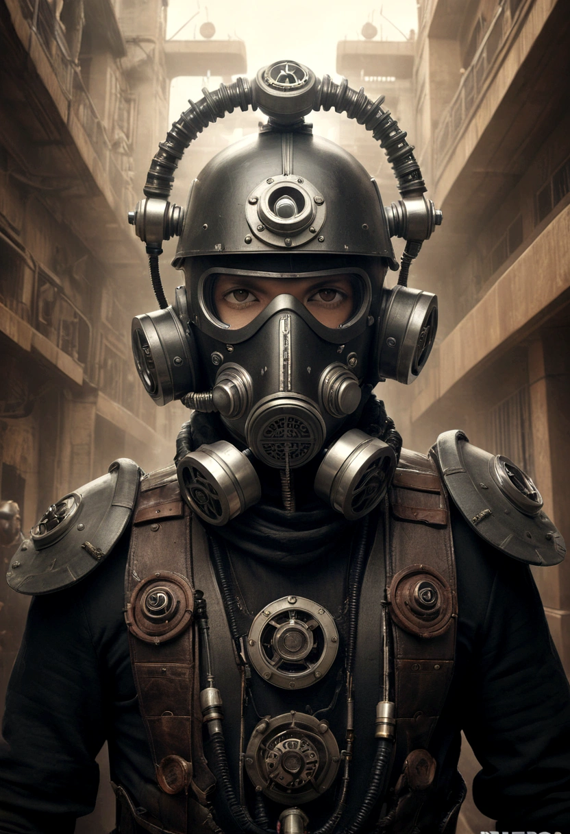 there are many people in helmets and helmets with gas masks, dieselpunk cyborgs, nekro xiii, symmetrical dieselpunk warrior, nekro iii, nekro borja, machine noir dieselpunk grimcore, movie still of aztec cyborg, nekro, highly detailed cgsociety, robot cyborgs