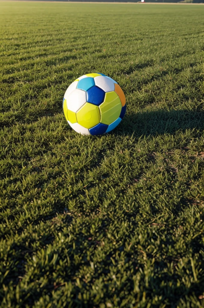 A ball in the middle of the field