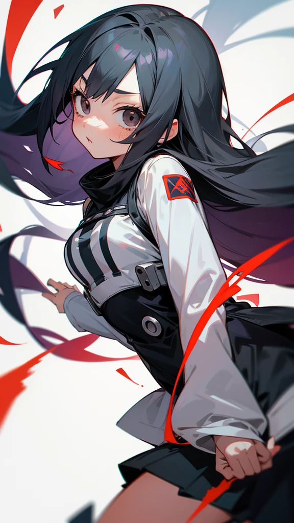 Boku No Hero Academia 3 year old girl with long hair and gray and black eyes 