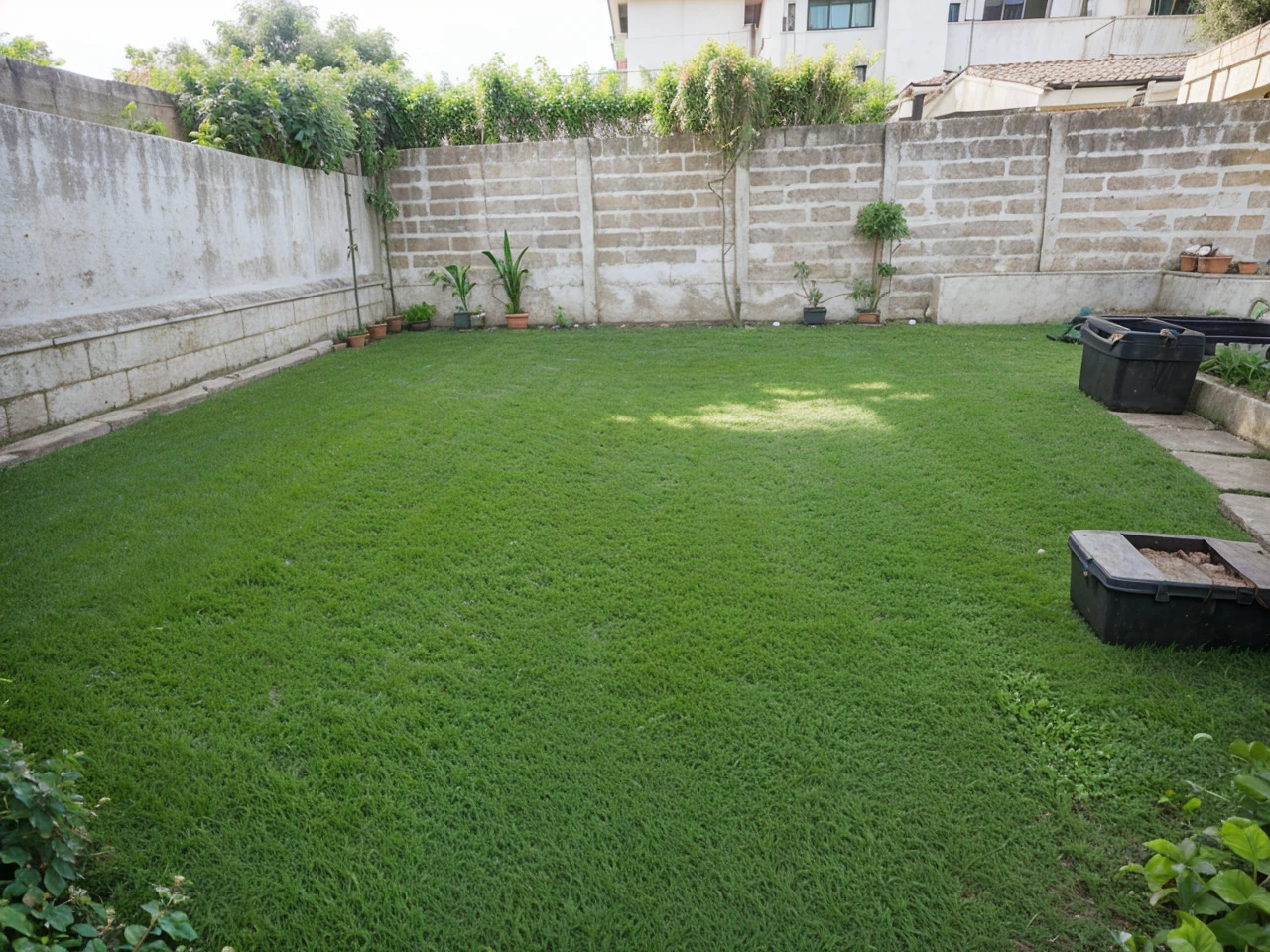 Modify this garden with jungle trees 