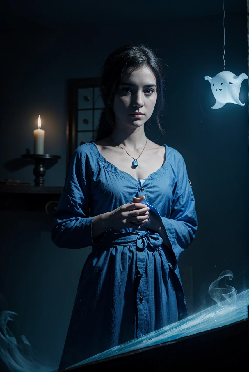 A blue magic kind ans wise ghost