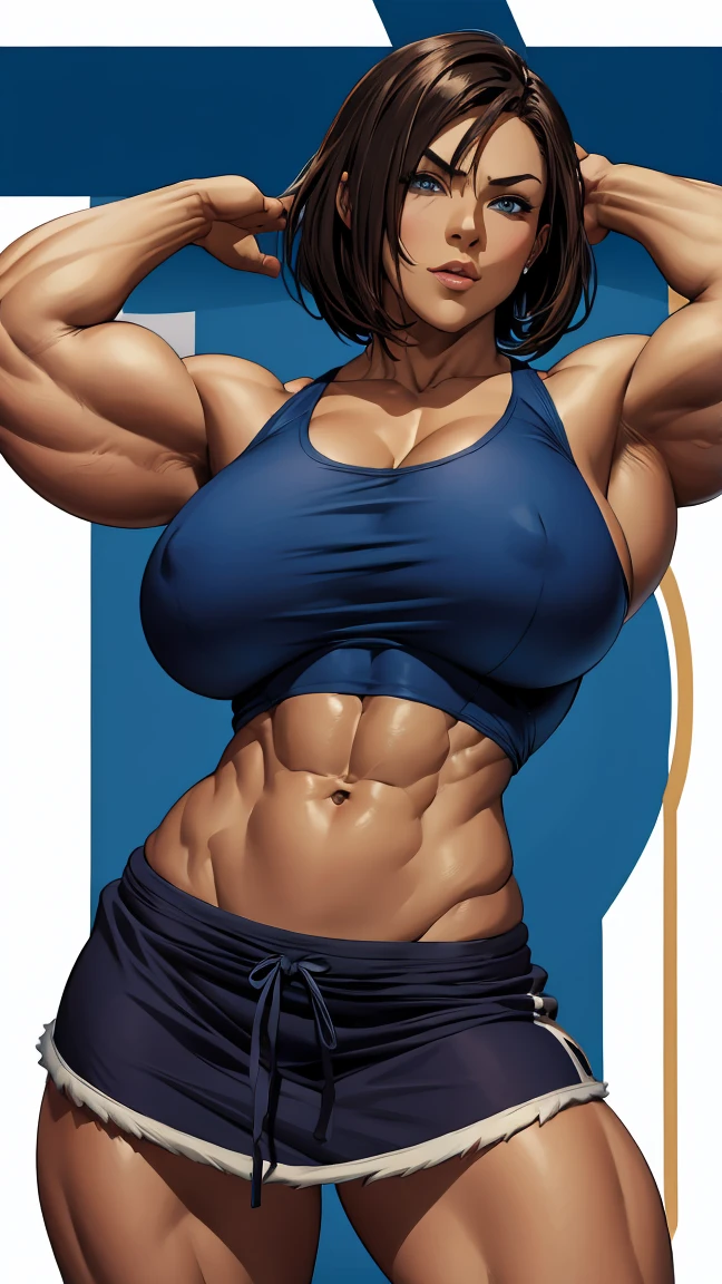 Huge muscle woman  abs big pecs  muscle legs