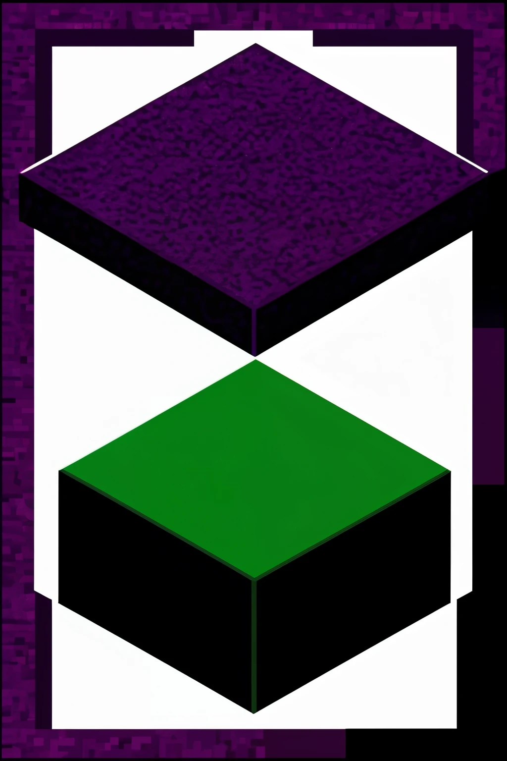 ((Best Quality)), ((Masterpiece)), (detailed), a logo for a minecraft server with the colors purple green and black