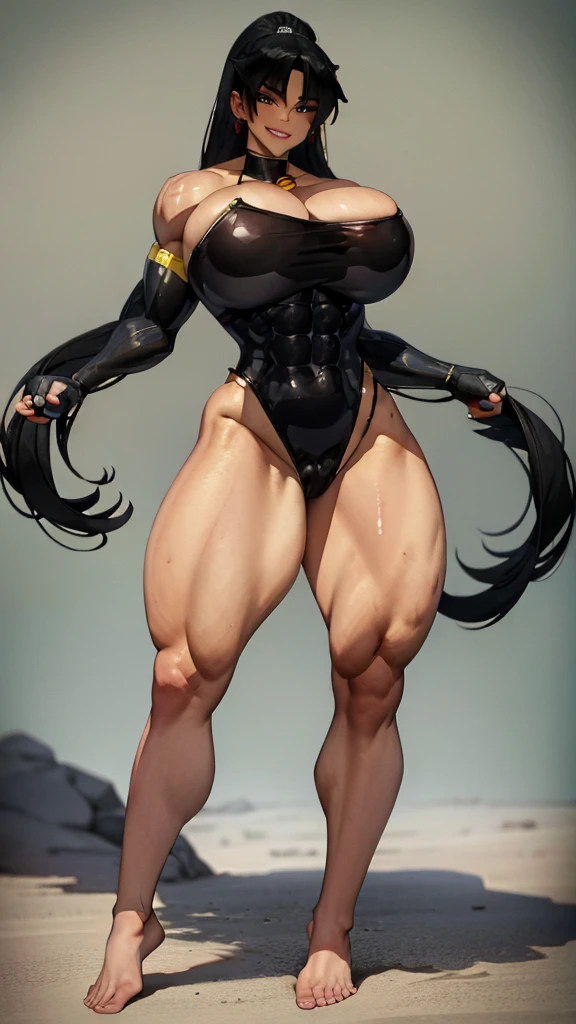 arafed female bodybuilder posing muscular, muscular and terrifying, strong and imposing, feminine and muscular, exaggerated physique, Dark goddess with six arms, exaggeratedly large physique, coxas musclegirls, muscles , mulheres guerreiras musclegirls, muscles maciços, dominant pose, muscles enormes, explodindo com muscles, muscles extremos, musclegirl, coastal, Huge coasts, side-by-side, gazing at viewer, looked at me, side-by-side, flexed arms, Eyes red, ela colocou as hands on breasts, , looking at me, malicious smile,facing me, hands on breasts, extremely tight dress, more muscular, muito musclegirl