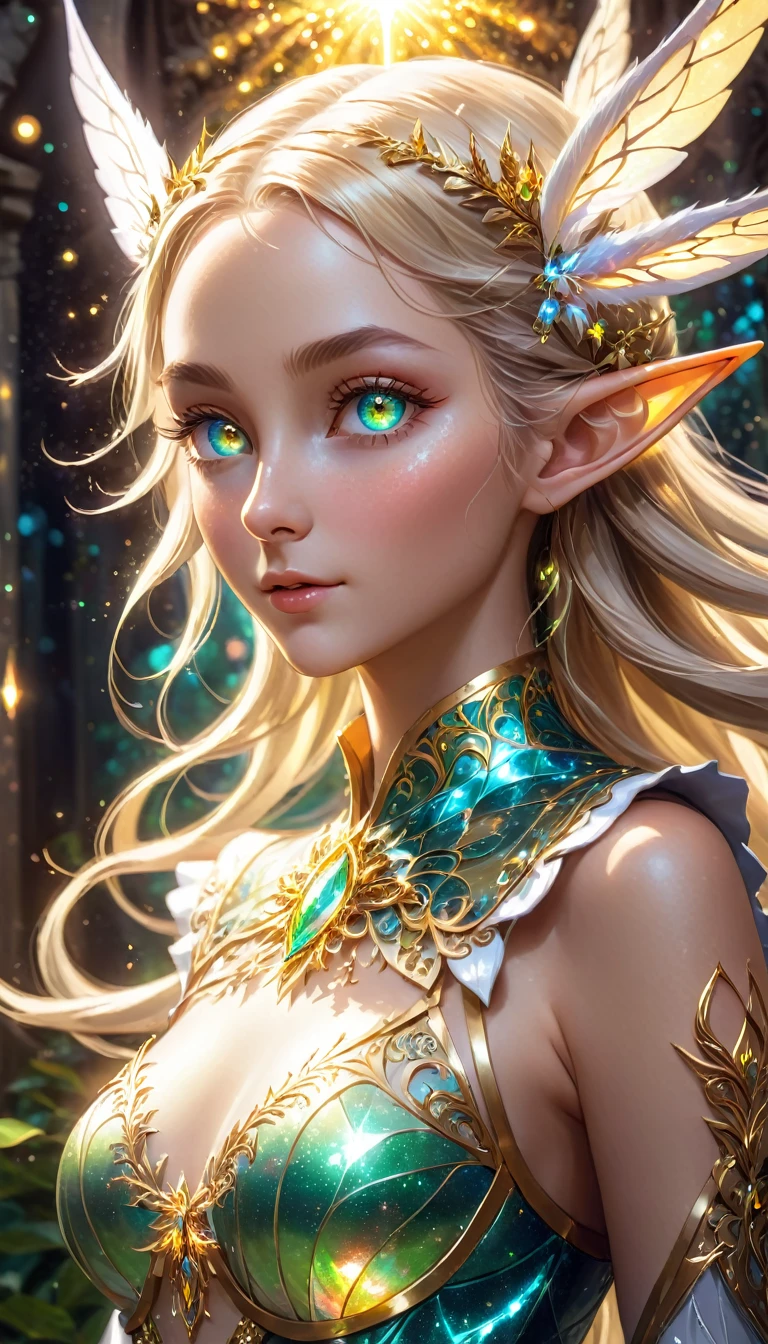 background, fantasy, fantastic, fantasy, adventure, hope, magic, elf, Beautiful and aesthetic: 1.2)), (Golden ratio: 1.2), (full bodyesbian: 1.2), (Ultra detail: 1.3), (Fractal art: 1.3), (Glitter Pupil)), (Colorful: 1.5), (Hyper-detailing), (exquisite details)), (complex details), ((Cinematic light, Top Quality Backlight)), High contrast, ((BEST lighting, Very delicate and beautiful)), ((Cinematic light)), (ray-traced reflection, Shine) (Glowing aura)), Shock sensation, (Real: 0.5), Original 2 High Saturation,