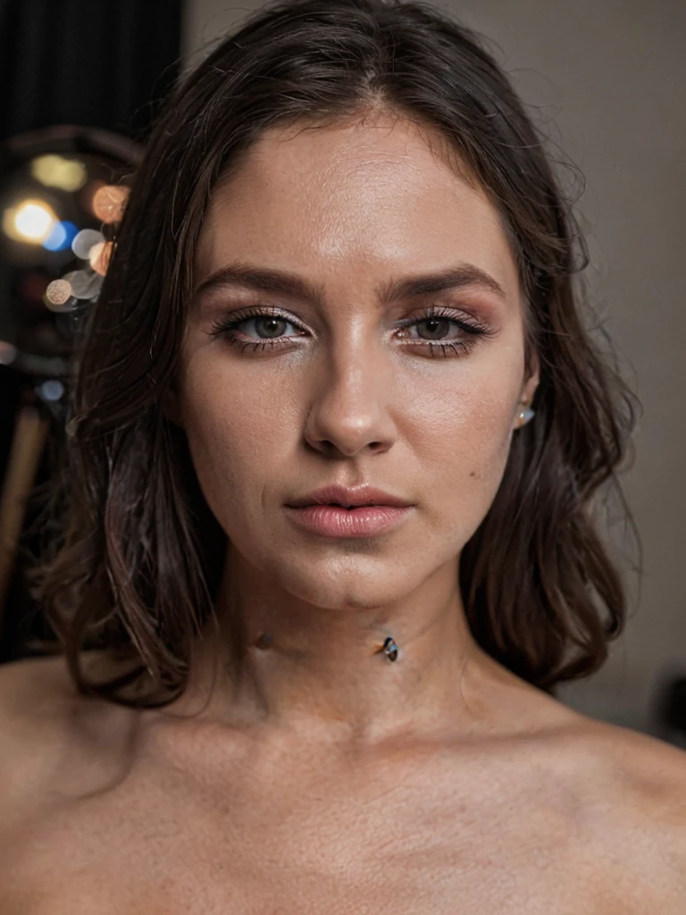 closeup portrait photo of beautiful 26 y.o woman, makeup, 8k uhd, high quality, dramatic, cinematic