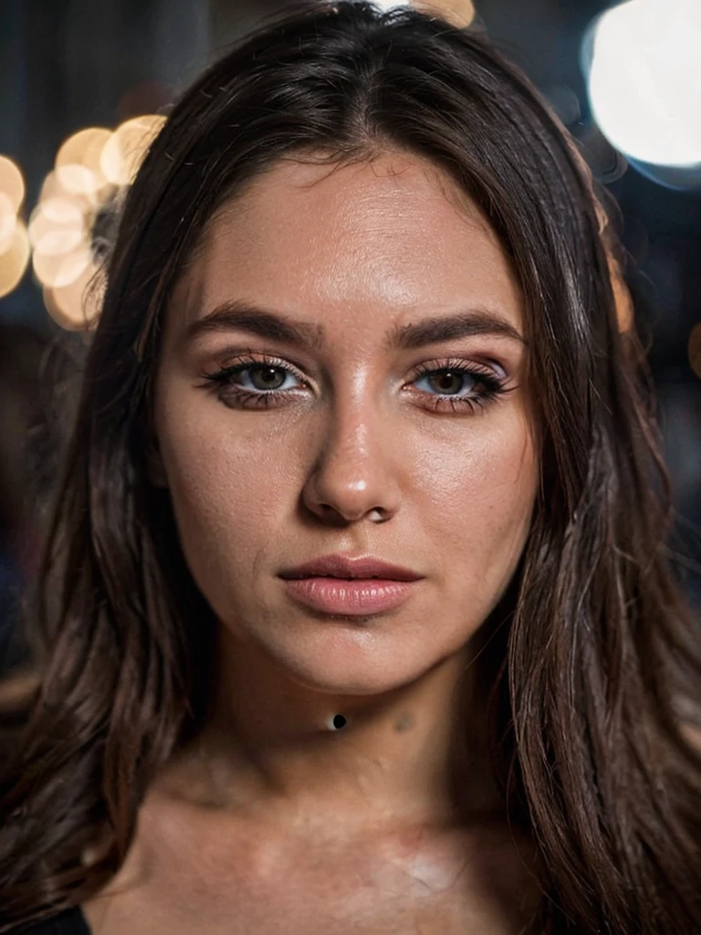 closeup portrait photo of beautiful 26 y.o woman, makeup, 8k uhd, high quality, dramatic, cinematic