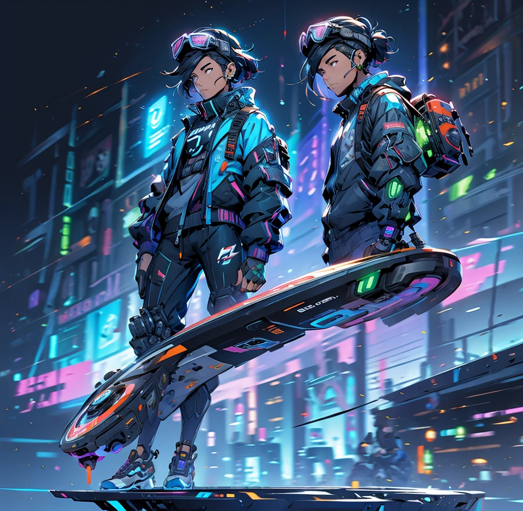 Man on a futuristic hoverboard