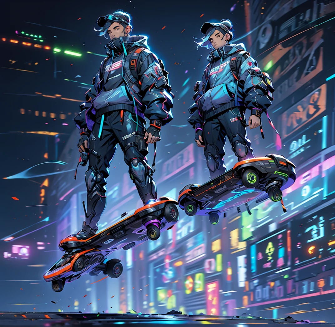 Man on a futuristic hoverboard