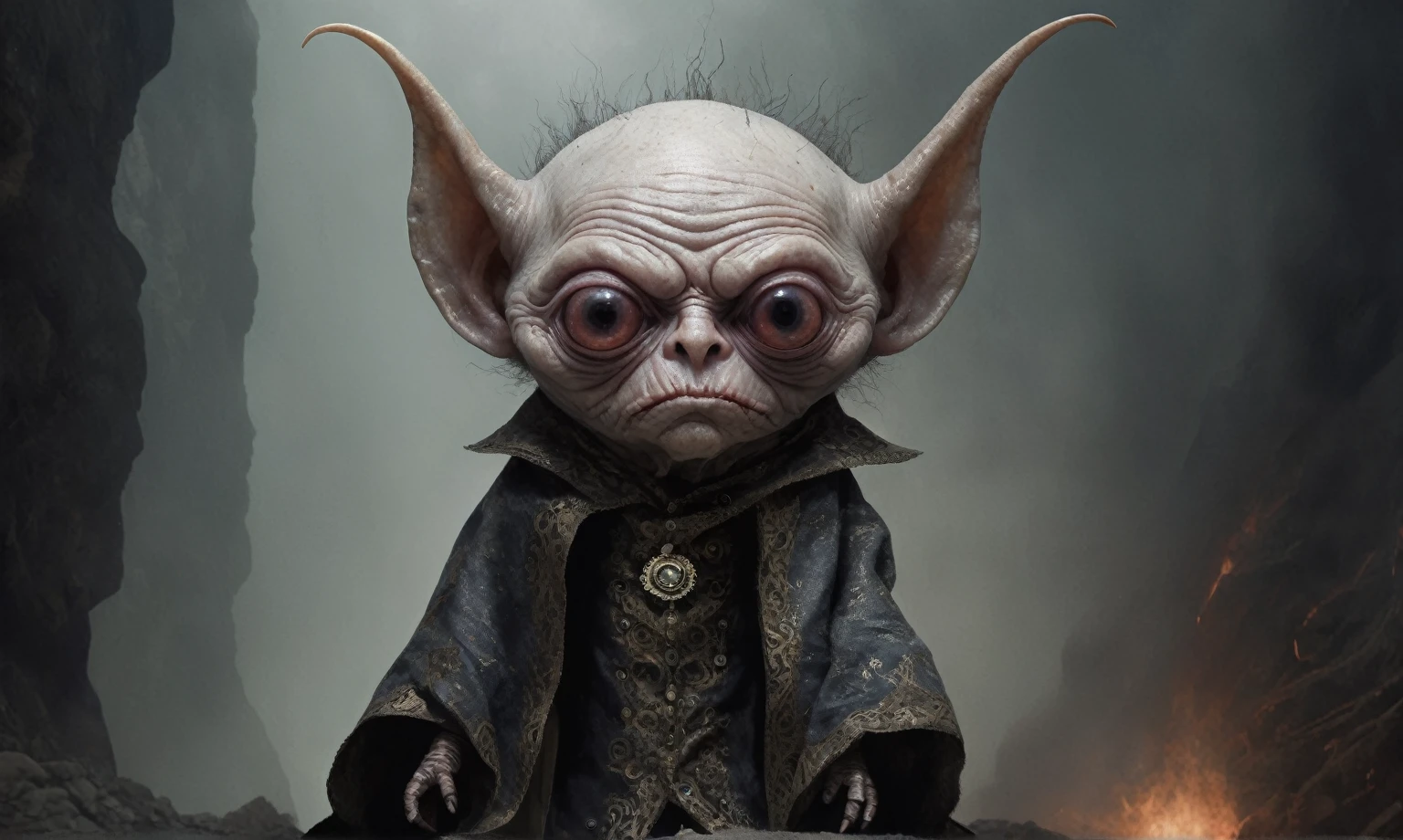Full body length shot, famous artwork by (tom bagshaw:1.1), detailed expressive eyes, fantasy style, the grumpy lubwad is a tiny creature that prospers in intense heat, building its resiliforged lairs in the flanks of active volcanoes on planet ramsnuggle vi, here we get a good look at its dark ears and intricate eyes as it lays in ambush to prey on the grubby sneezlenook from the shadows of its yarbled hideout
RAW photo, realistic texture, extremely detailed, absurdres, sharp focus, volumetric lighting, subsurface scattering
realistic skin, (natural skin:1), (skin details, skin texture:1.1), (skin pores:1), (skin imperfections:0.3),
Mestichino,Light particles,marble leather ,ink photography ,RAW, NIKON Z9,ink photorealism,Mestichino,Light particles,marble leather ,ink photography