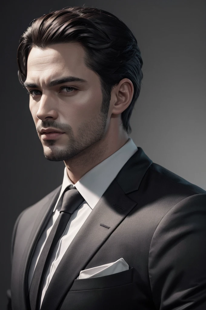 realistic detailed man with bat face