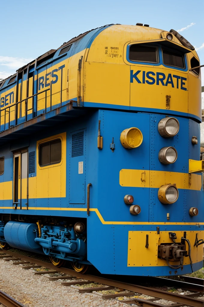 naturally, here's the revised prompt:
"Create a graffiti picture in blue and yellow, inspired by the works of the artists Moses&Taps. The motif is supposed to show a freight train wagon, which was sprayed by Moses and Taps. The graffiti elements should be designed in the style of the two artists. The background can be a tarpaulin or canvas, to underline the urban character of the artwork."