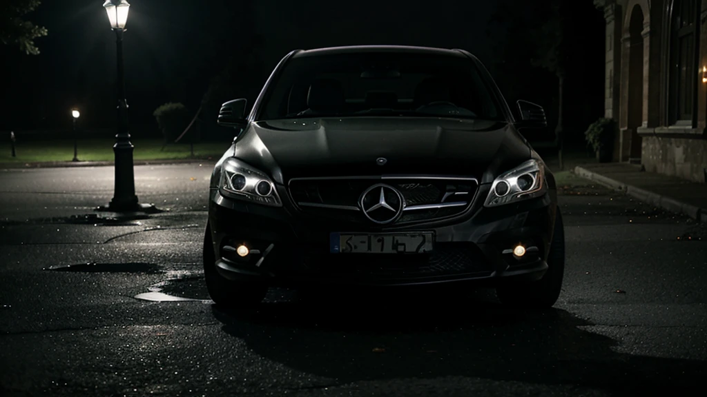 Car Breaking Down:
A sexy women getting out of a black mercedes benz car that has broken down in front of an old, spooky mansion, night seen, surrounded by darkness