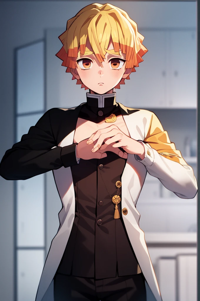 masterpiece, 最high quality, high quality, One boy, alone, Male Focus, View your viewers, Upper Body, Azuma_Zenitz, Blonde, devil_Slayer_uniform,