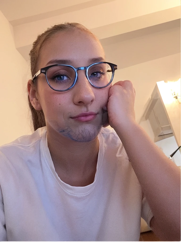 fille brune aux yeux bleus