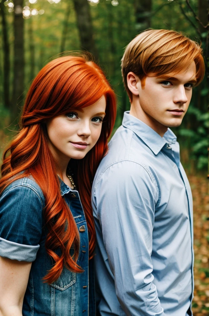 redhead girl and blonde boy