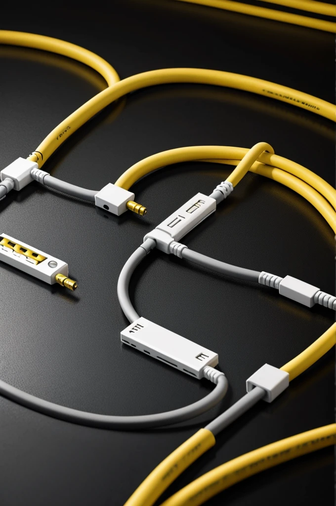 Letters in the shape of a cable with the name of electrical solutions and installations
