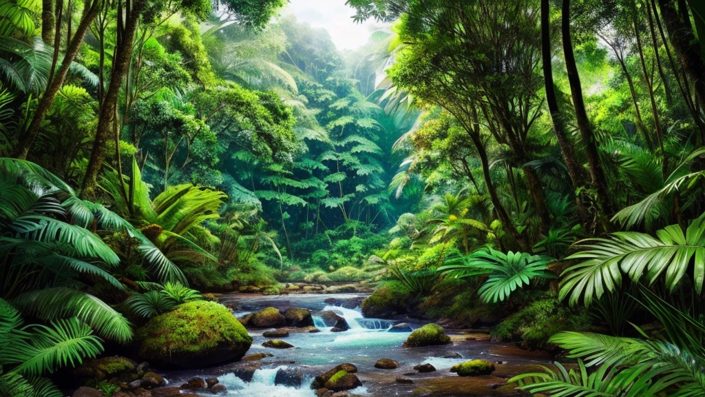 natural landscapes style, illustration,(((best quality))),((ultra-detailed)), Real film style, nature, jungle, scenery