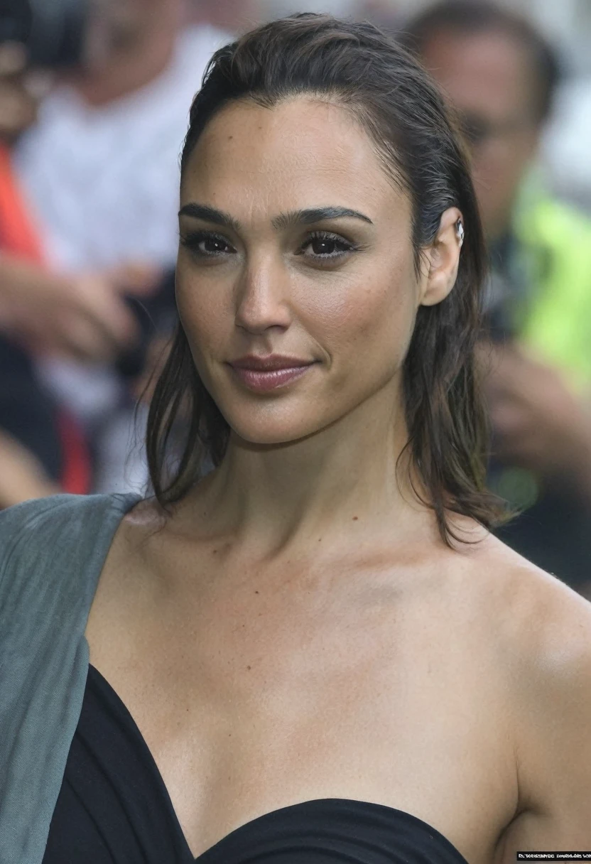   high quality   celebrity paparazzi   shot   , ( 40yo woman GalGadot, Photorealistic , lora, housewife, working, full upper body shot, solo, walking, sexy, wet sweaty hair ,tired  expression , no mmake-up :1.5, oily skin, sweaty ,random move , eextremely hot woman, , woman, actress , realistic babe,extremely realistic skin texture:1.4, she has extremely long straight hair  )  , wearing tight sweaty light blue color bright  tshirt  , tall woman, fit fleshy figure , shiny sweaty skin ,  vacation side, erotic angle (  depth of field, detailed face  ,insanely detailed skin texture, hyper detailed features )