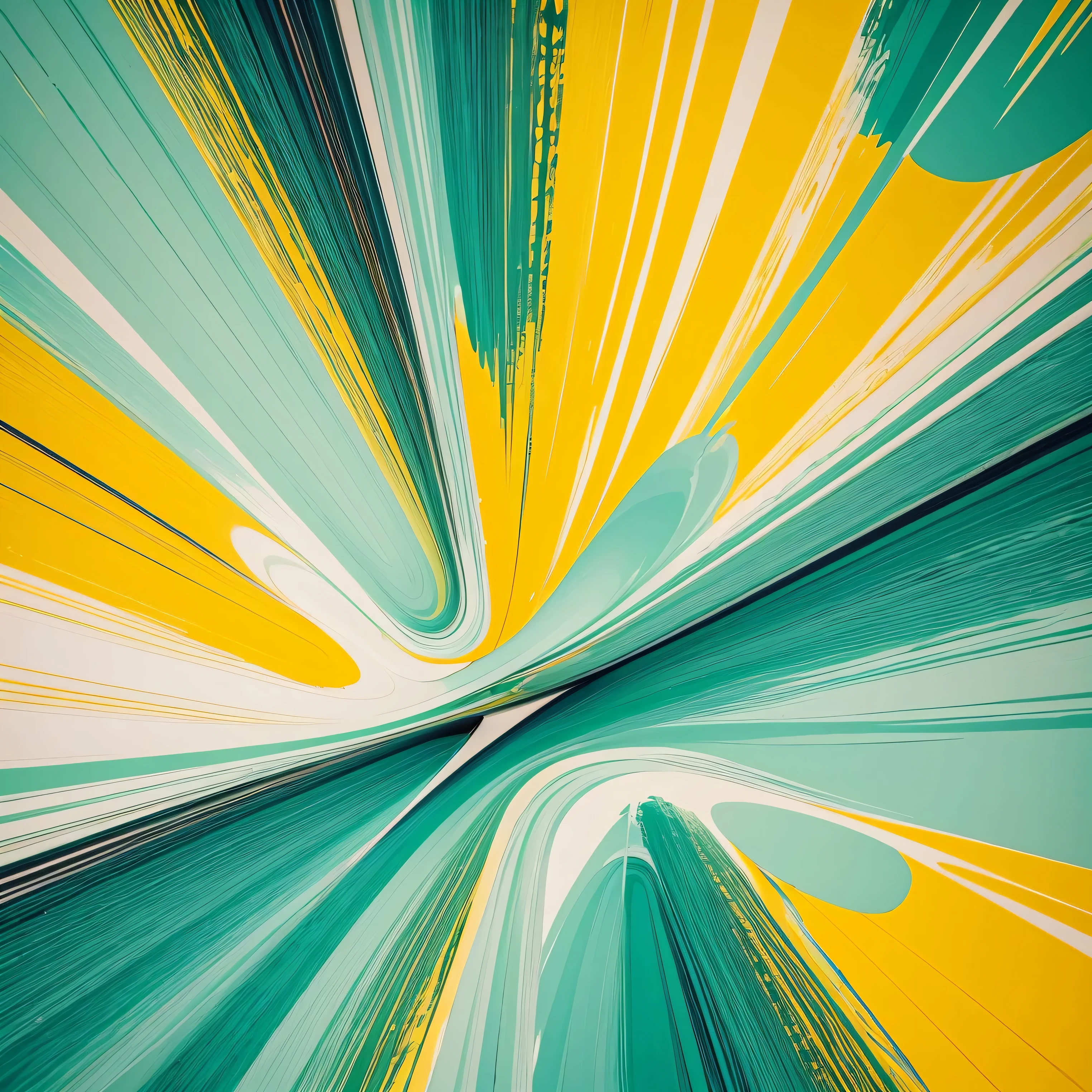 (abstract :1.3), mint green and maize colors art design, ideal for stickers, t-shirts, posters, thick wide brush strokes