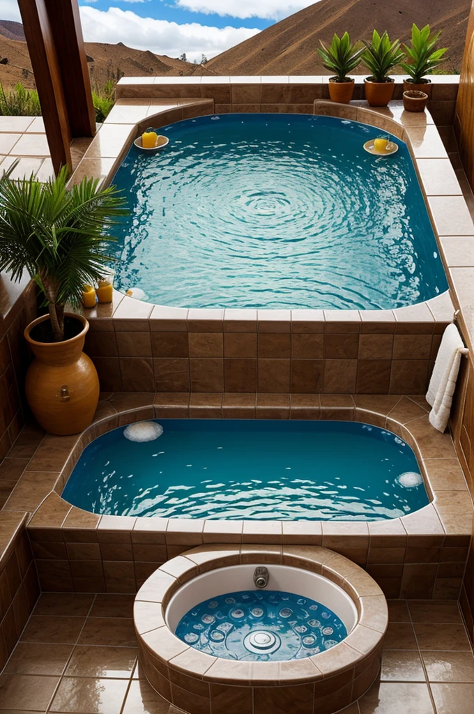 Andean themed jacuzzi bath