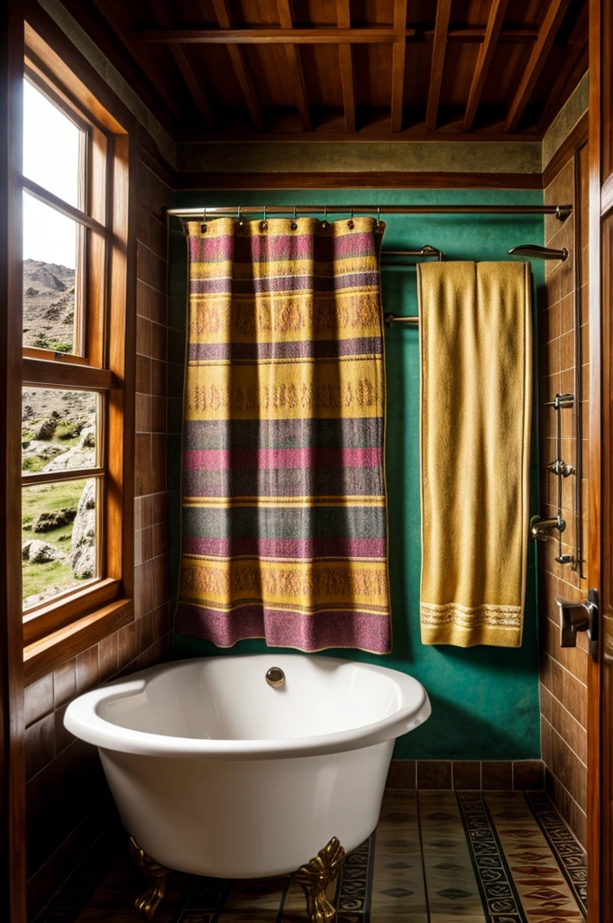 Andean themed bathroom 