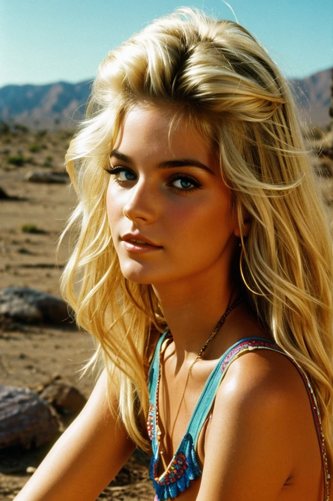 Sexy hippie girl 80s blonde