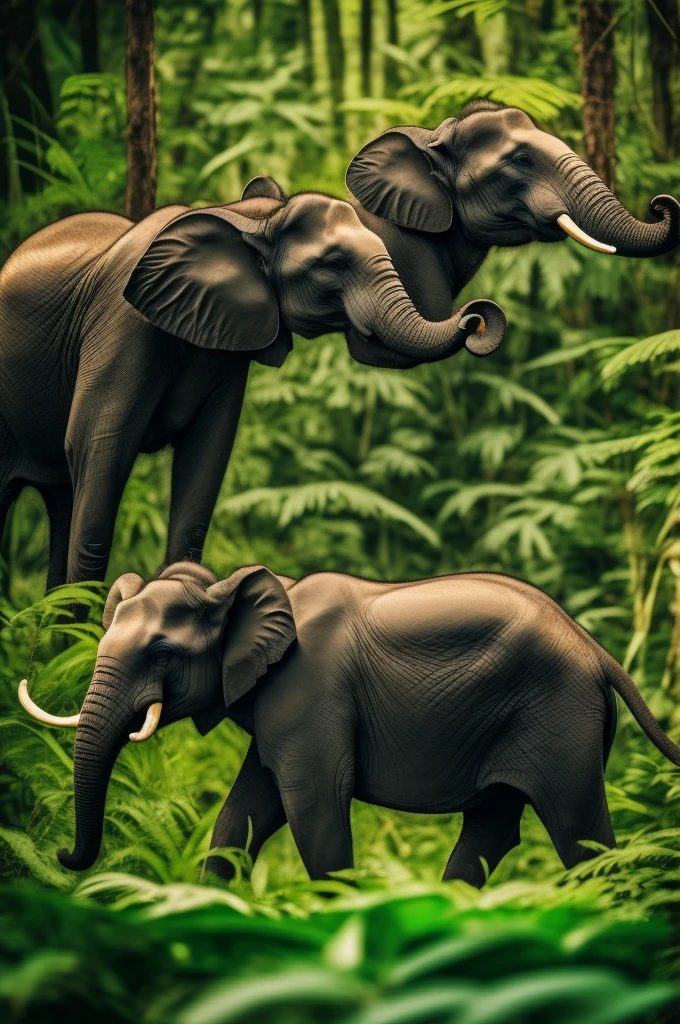 elephant and mouse in the jungle