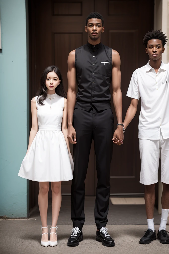 couple tall black boy and short white girl