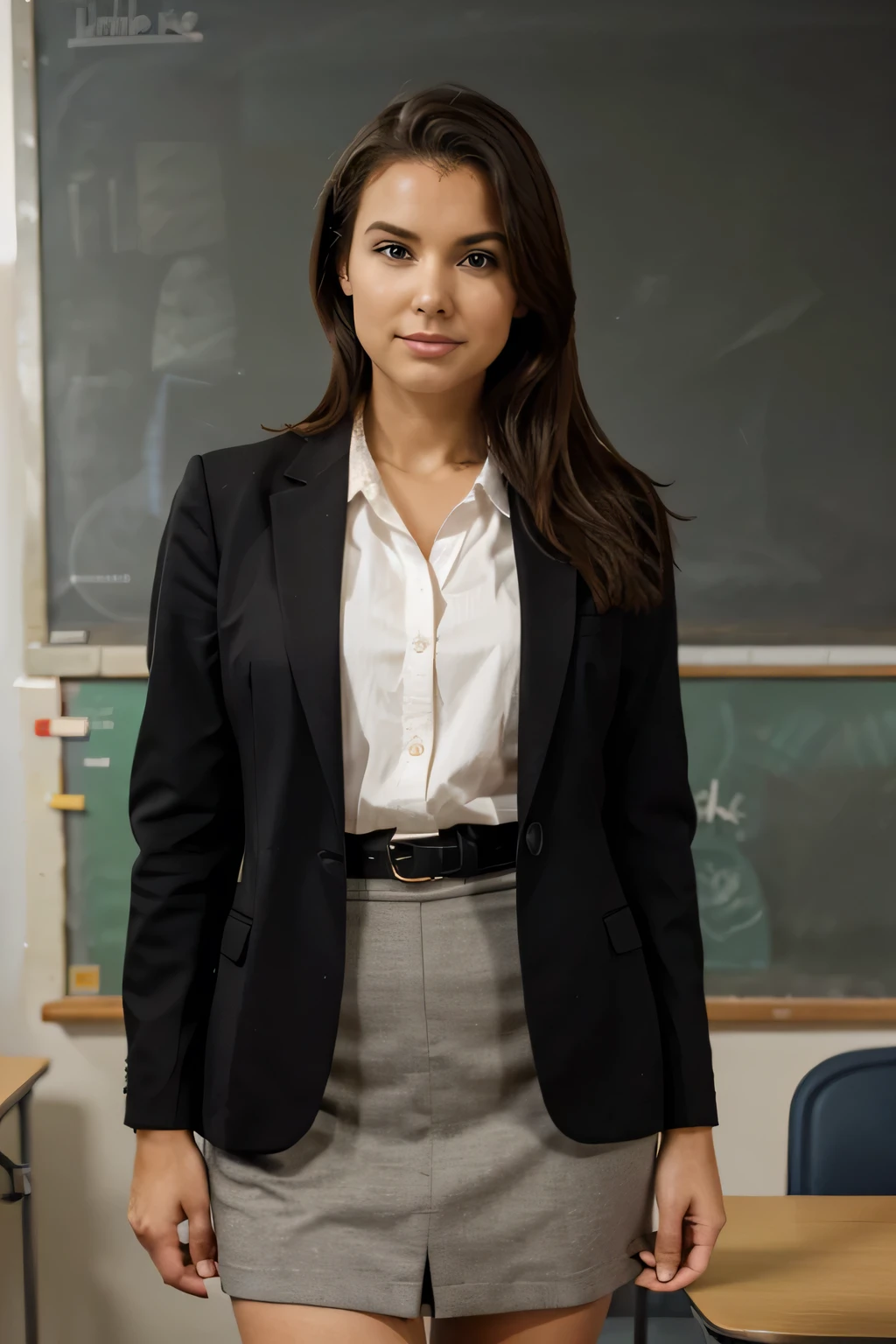 an american teacher, well dressed