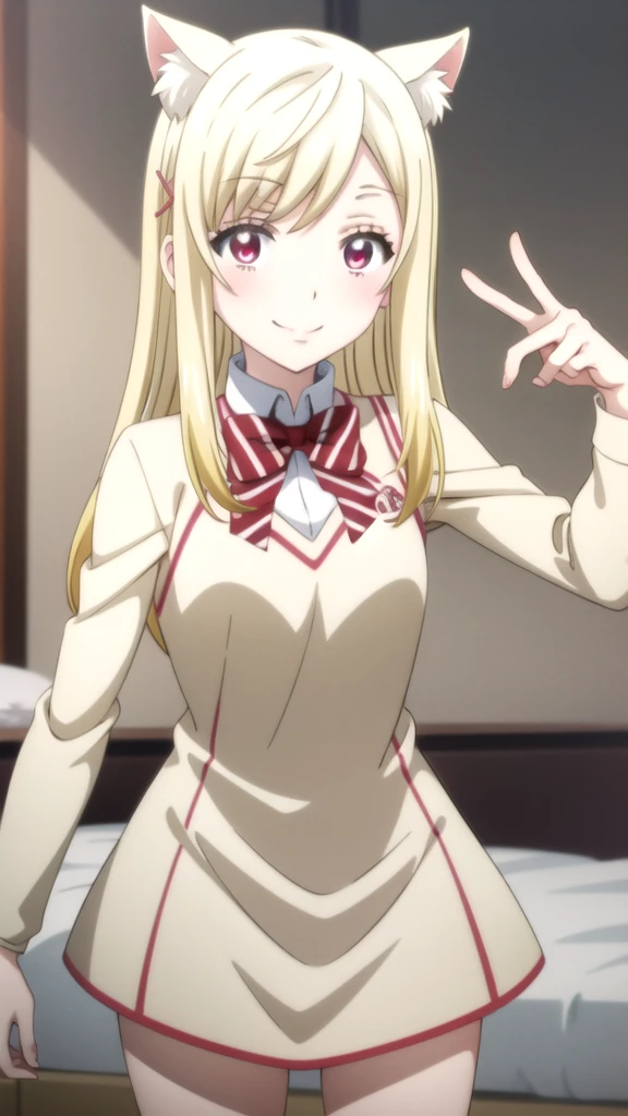 personaje de anime acostado en una cama con una almohada y medias, anime girl in a mucama costume, gorgeous mucama, mucama outfit, barbie anime en medias blancas, anime cat girl in a mucama costume, mucama vestido, wearing mucama uniform, french mucama, loli in vestido, mucama, anime mucamas riding early tanks, cosplay de un chico gato! mucama! vestido yamada_yellow, 1chica , by rubio, alone, wide, hair ornament, , smile, bow, red eyes my dress darling anime, beautiful seductress anime 