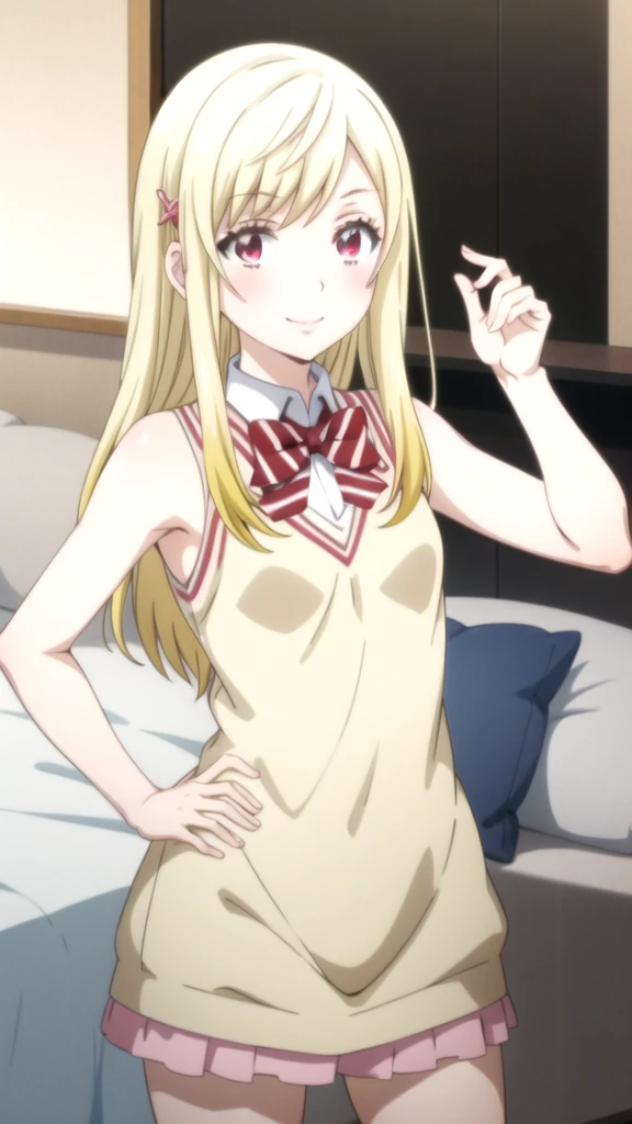 personaje de anime acostado en una cama con una almohada y medias, anime girl in a mucama costume, gorgeous mucama, mucama outfit, barbie anime en medias blancas, anime cat girl in a mucama costume, mucama vestido, wearing mucama uniform, french mucama, loli in vestido, mucama, anime mucamas riding early tanks, cosplay de un chico gato! mucama! vestido yamada_yellow, 1chica , by rubio, alone, wide, hair ornament, , smile, bow, red eyes my dress darling anime, beautiful seductress anime