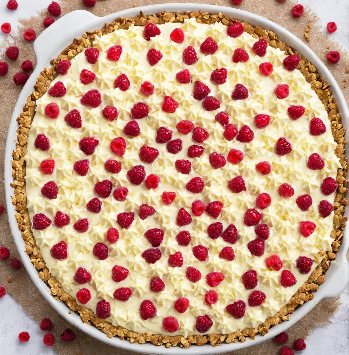 Cake filling and topping made with white chocolate combined with red fruits.