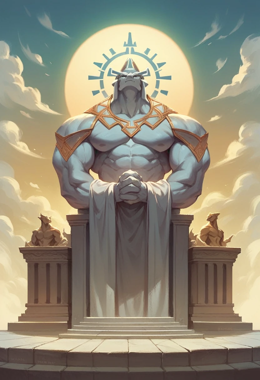 Apollo the God of the Sun, strong statue that demonstrates wisdom, hyper-realistic, super detailed, great legendary epic. He rebuilt and expanded the Temple on the Mount in Rome, making it one of the most magnificent and imposing temples