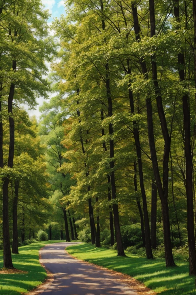 Landscape with trees easy to paint
