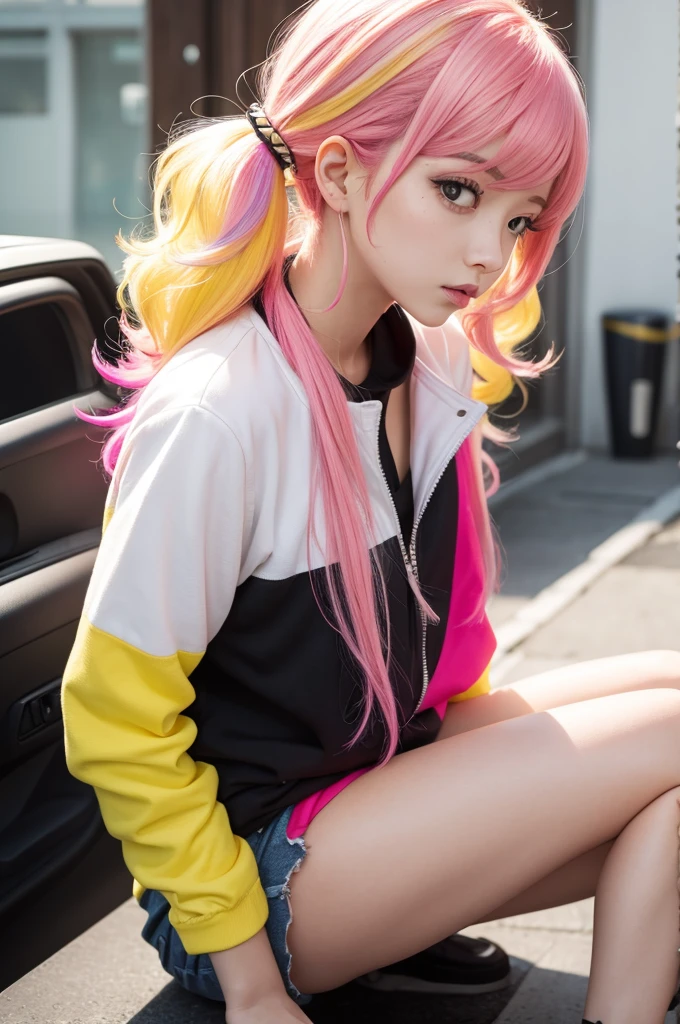 Funky Yellow Pink Hair
