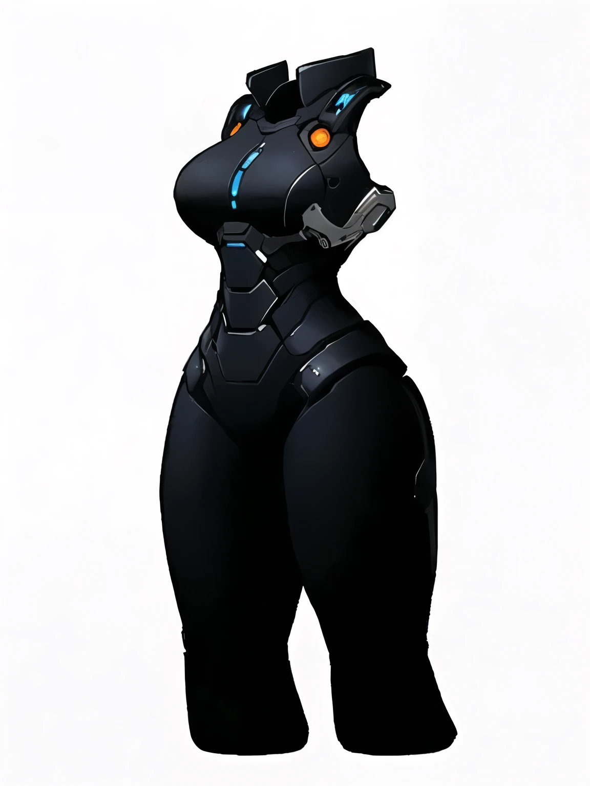 a close-up of a woman in a black suit and helmet, gynoid cyborg body, cyber suit, gynoid body, full body mecha suit, cyber suits, Biomechanical OPPAI, mecha suit, cyber suit, female lock, girl with mecha cybernetic armor, cyberpunk oppai, perfect anime cyborg woman